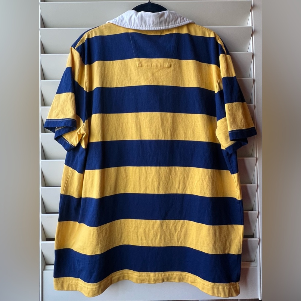 Nautica - Large - Short Sleeve Polo - Yellow/Blue Stripes - Picture 3 of 4